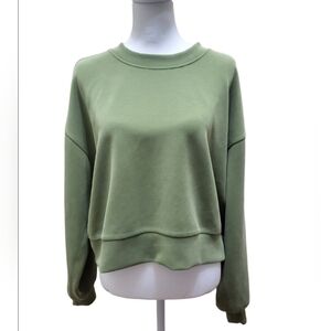 Lululemon Softstreme Perfectly Oversized Cropped Crew – Bronze Green SIZE 8